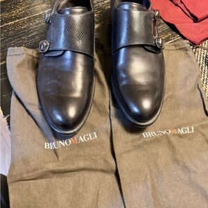 Bruno Magli Black Leather Oxfords